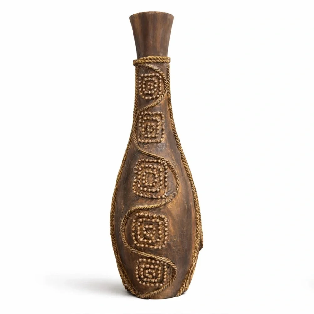 Carved Wooden Decorative Vase